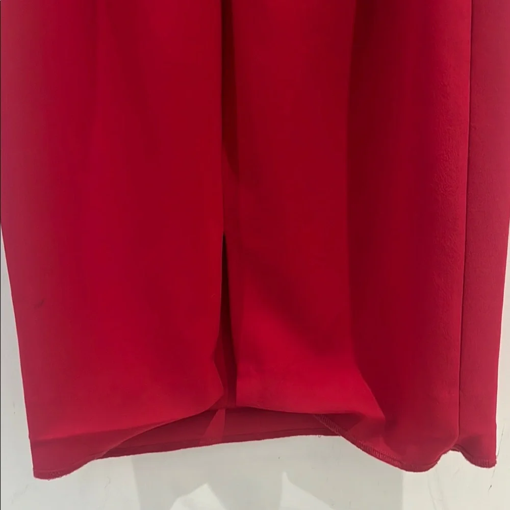 Red Ruffled Off-Shoulder Cocktail Dress - Picture 3 of 6